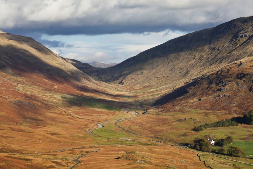 Autumnal View to Wrynose Pass from Hardknott Pass, Cumbria.