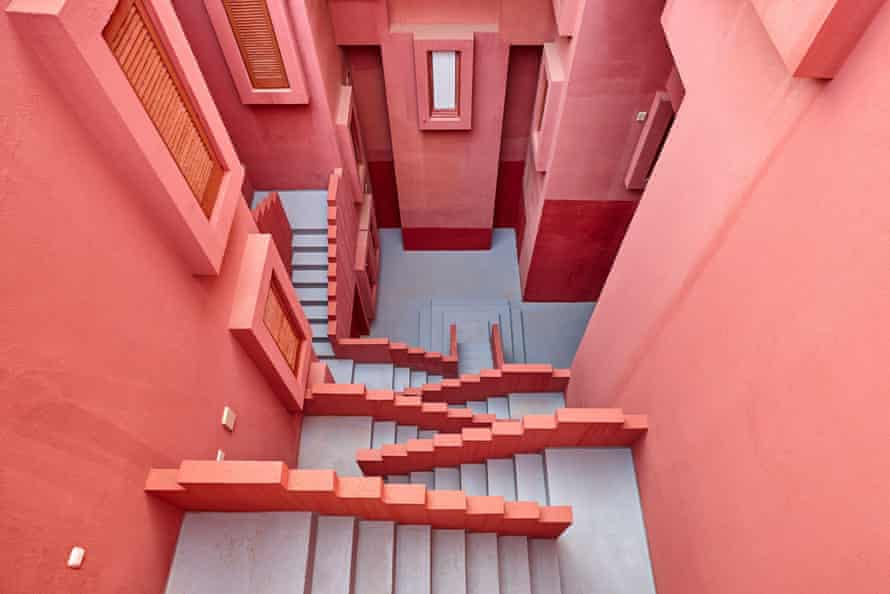 Inside the La Muralla Roja (Red Wall) in Calpe, Spain.