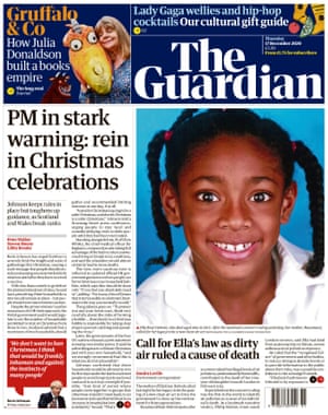 Guardian front page, Thursday 17 December 2020