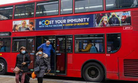 London bus advertising Covid booster