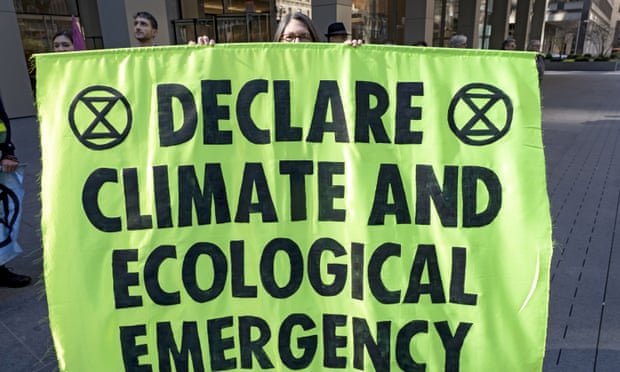 Photo of climate protest banner