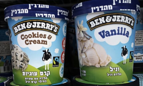 Ben &amp; Jerry's ice cream in a freezer in Jerusalem