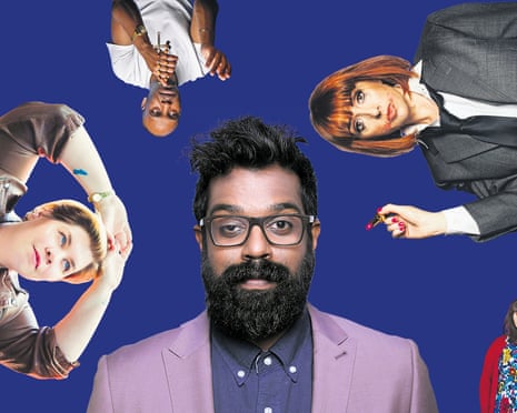 Katy Brand, Dane Baptiste, Romesh Ranganathan, Cally Beaton and Sofie Hagen.