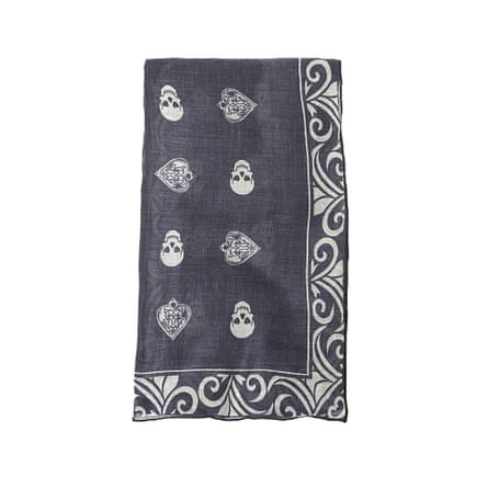 River Island Black Skull Print Scarf