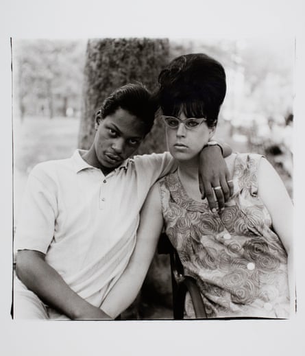 A Young Man and his Pregnant Wife in Washington Square Park, NYC, 1965.