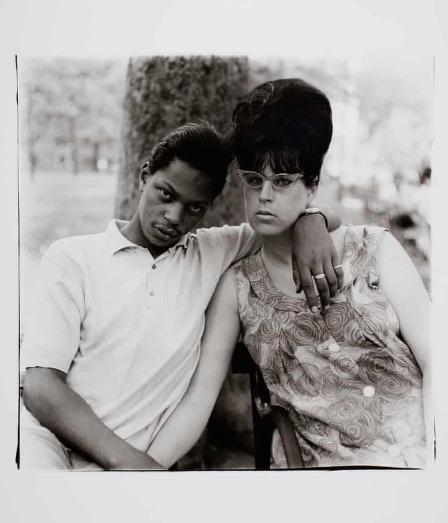 A Young Man and his Pregnant Wife in Washington Square Park, NYC, 1965.