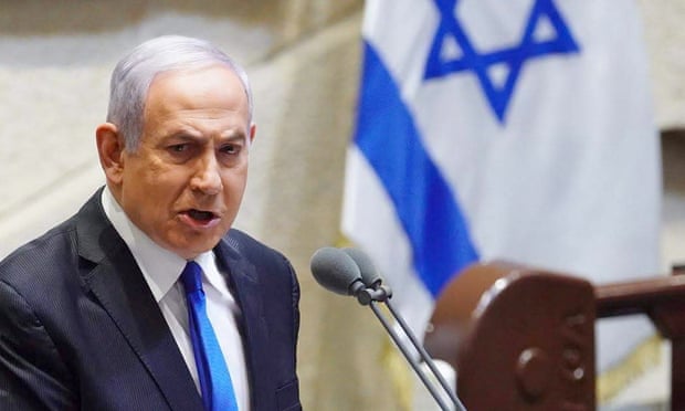 Benjamin Netanyahu during his swearing-in ceremony at the Knesset in Jerusalem on 17 May.