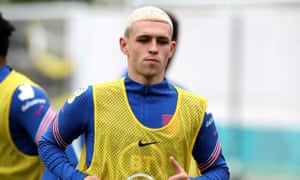 Phil Foden during a training session at St George’s Park on Friday.