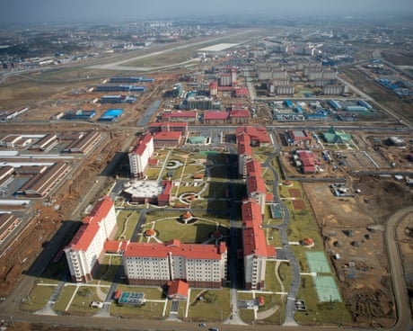 Aerial view of US base Camp Humphreys in Pyeongtaek, South Korea