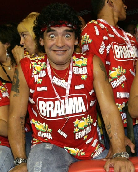 Diego Maradona enjoys himself at Rio Carnival.