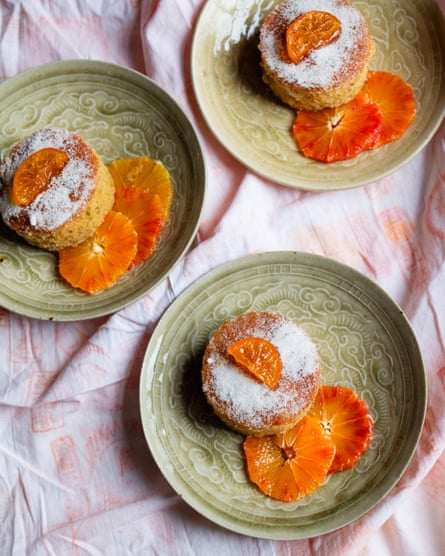 Nigel Slater's recipes for rhubarb granita with vanilla cream, and