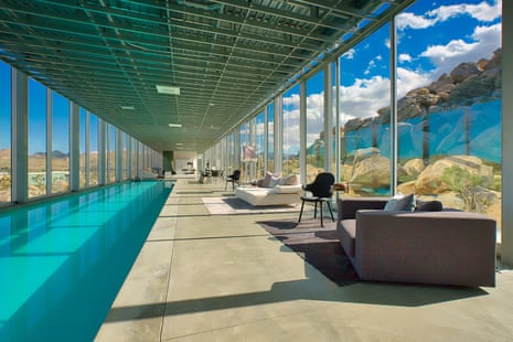 The home features a 100ft indoor pool that stretches nearly half the length of the house.
