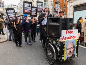 London, England, Protesters call for the release of Wikileaks founder Julian Assange