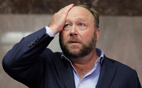 Alex Jones in Washington DC in 2018. Photograph: Jim Bourg/Reuters Alex Jones in Washington DC in 2018. Photograph: Jim Bourg/Reuters