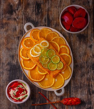 Citrus-baked salmon with beetroot boiled potatoes by Lopè Ariyo