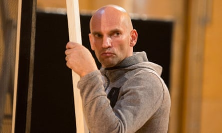 A swearing, swaggering loudmouth … Patrick O’Kane as Caravaggio in rehearsals for The Seven Acts of Mercy.