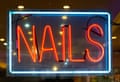 A nail bar sign