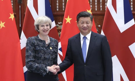 Theresa May with the Chinese president, Xi Jinping in 2016.