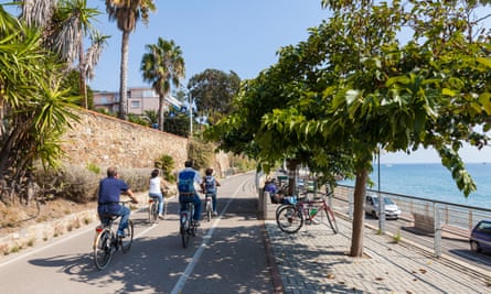 The Sanremo to Imperia cycle path in western Liguria, Italy.