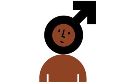 Illustration of a man with the male symbol round his head
