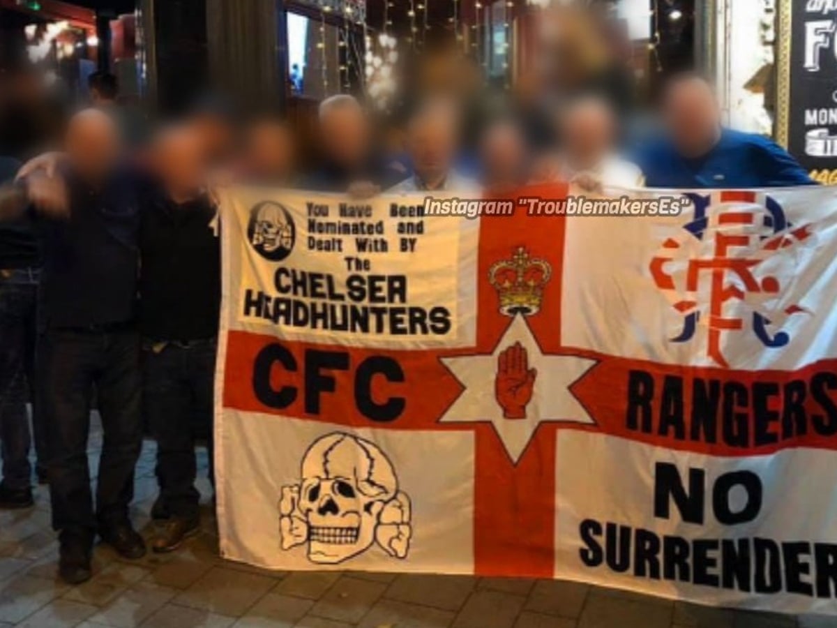Chelsea Fans Took Flag With Nazi Symbol To Budapest For Vidi Game Football The Guardian