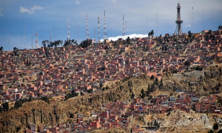 The hillside shantytowns of El Alto, Bolivia.