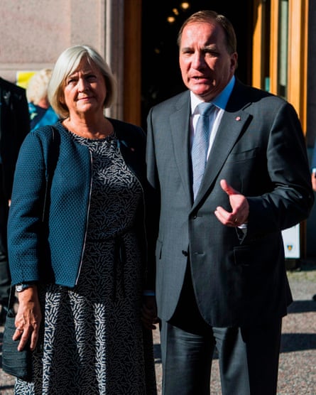 Stefan Lofven, the prime minister and leader of the Social Democratic party, with wife Ulla Lofven