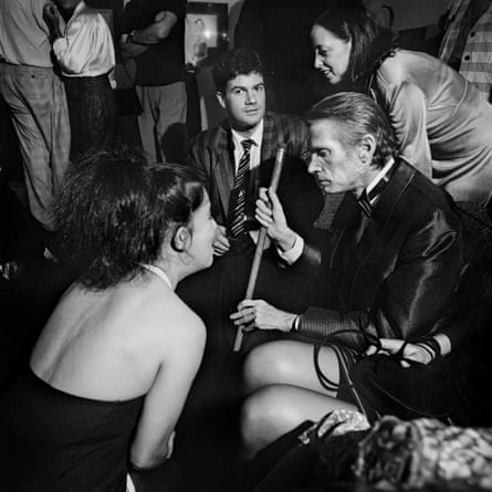 The hands say it all … an ill Robert Mapplethorpe at the opening of his retrospective, New York, 1988.