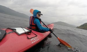 Amy canoeing on Loch Ness.