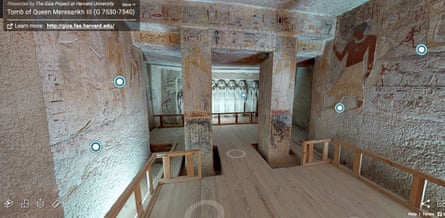 Screenshot from the virtual tour of the tomb of Queen Meresankh III
