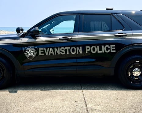 An Evanston police vehicle