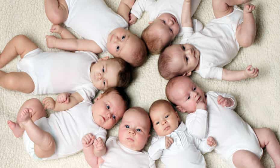 Babies on a light background