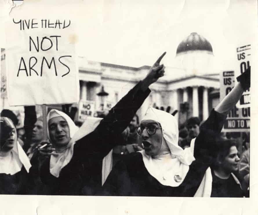 The Sisters protesting in London in the 80s.