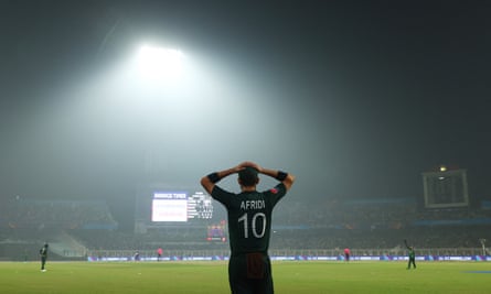 Rays of light filter through the haze at Eden Gardens