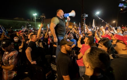 a man with a megaphone