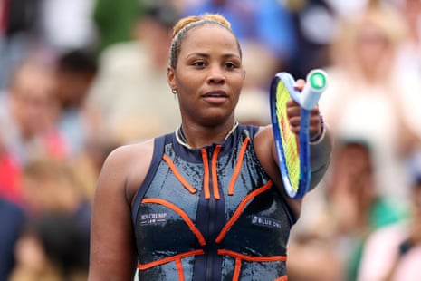 Taylor Townsend acknowledges the crowd after defeating Taylah Preston.