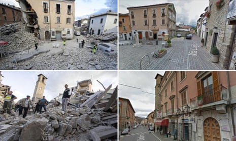 Before and after pictures of Amatrice, Italy, following the earthquake