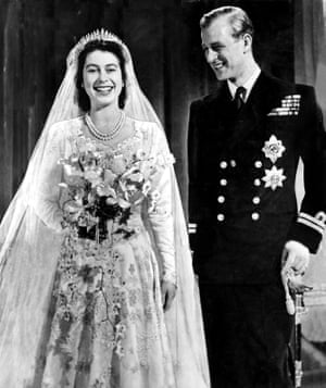 1947: official portrait of Princess Elizabeth And Prince Philip after their wedding ceremony