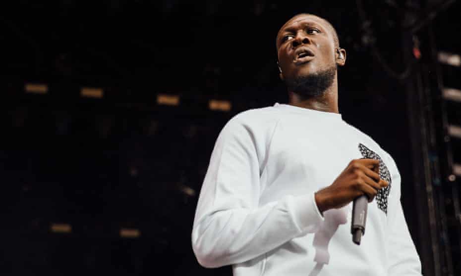 Stormzy performs at V festival, Chelmsford, on 20 August.