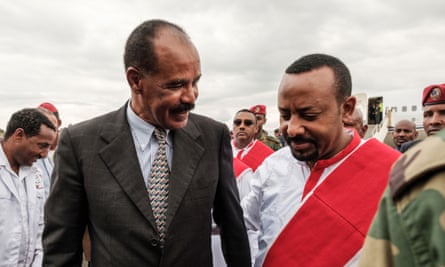Abiy Ahmed (right) and Isaias Afwerki.