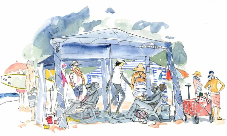 Cabanas, carts and loungers have become the norm on Australian beaches.