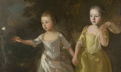 Mary and Margaret Gainsborough, Artist’s Daughters Chasing a Butterfly by Thomas Gainsborough, c1756.