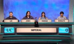 The Imperial College London team on University Challenge
