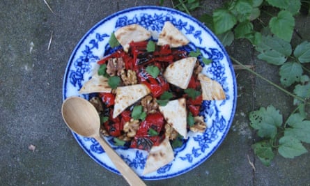 Chargrilled red pepper and walnut salad.