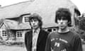 Keep on the grass … Mick Jagger and Keith Richards at Richards’ Redlands cottage in 1967.