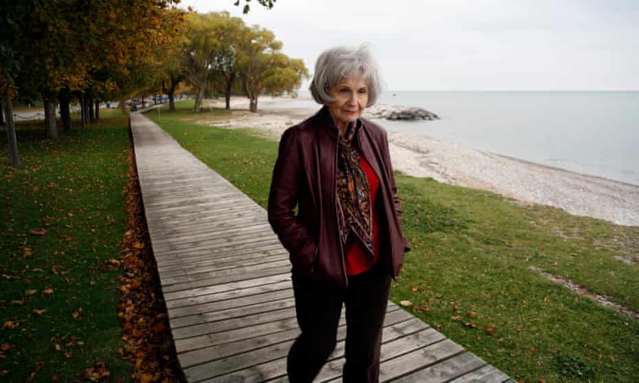 Alice Munro walks along the eastern shore of Lake Huron.