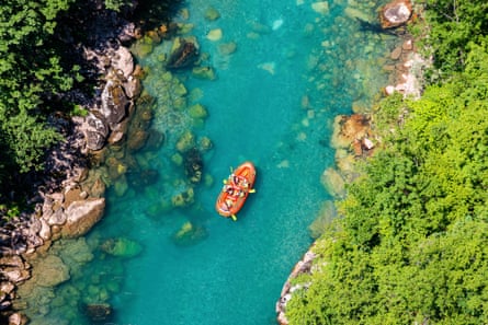 White-water rafting on the Tara River Canyon, Montenegro.
