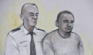 Court artist sketch of Zakaria Bulhan (right) appearing at Westminster magistrates court in London