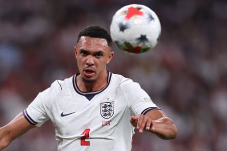 Trent Alexander-Arnold keeps his eye on a bouncing ball