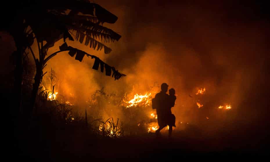 Firefighters in Indonesia t